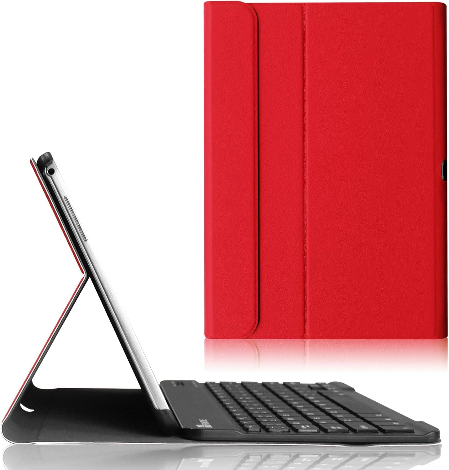 Fintie Blade X1 Samsung Galaxy Tab 4 10.1 Keyboard Case Cover - Ultra Slim Smart Shell Light Weight Stand with Magnetically Detachable Wireless Bluetooth Keyboard, Red