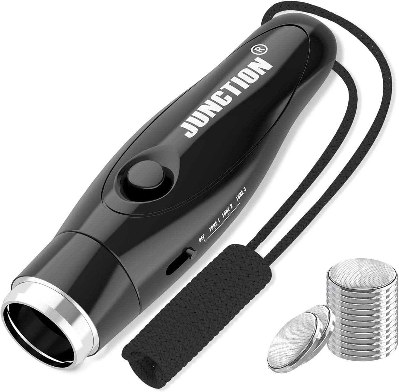 KANWAWO Electronic Whistle for Referees with Lanyard and 14 PCS Batteries, Three Tone High Volume Handheld Whistle for Coaches, Camping, Self Defence Emergence
