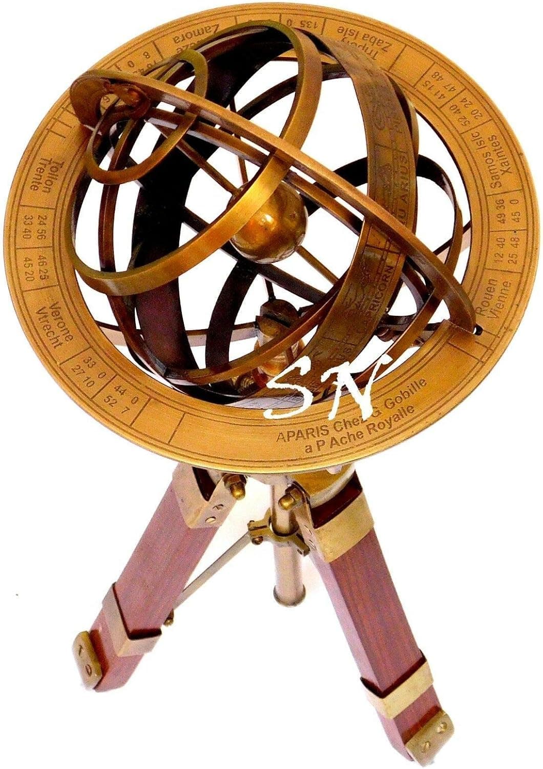 Amazing Art Handicrafts Vintage Brass Antique Armillary Sphere Astrolabe Armillary with Tripod Stand
