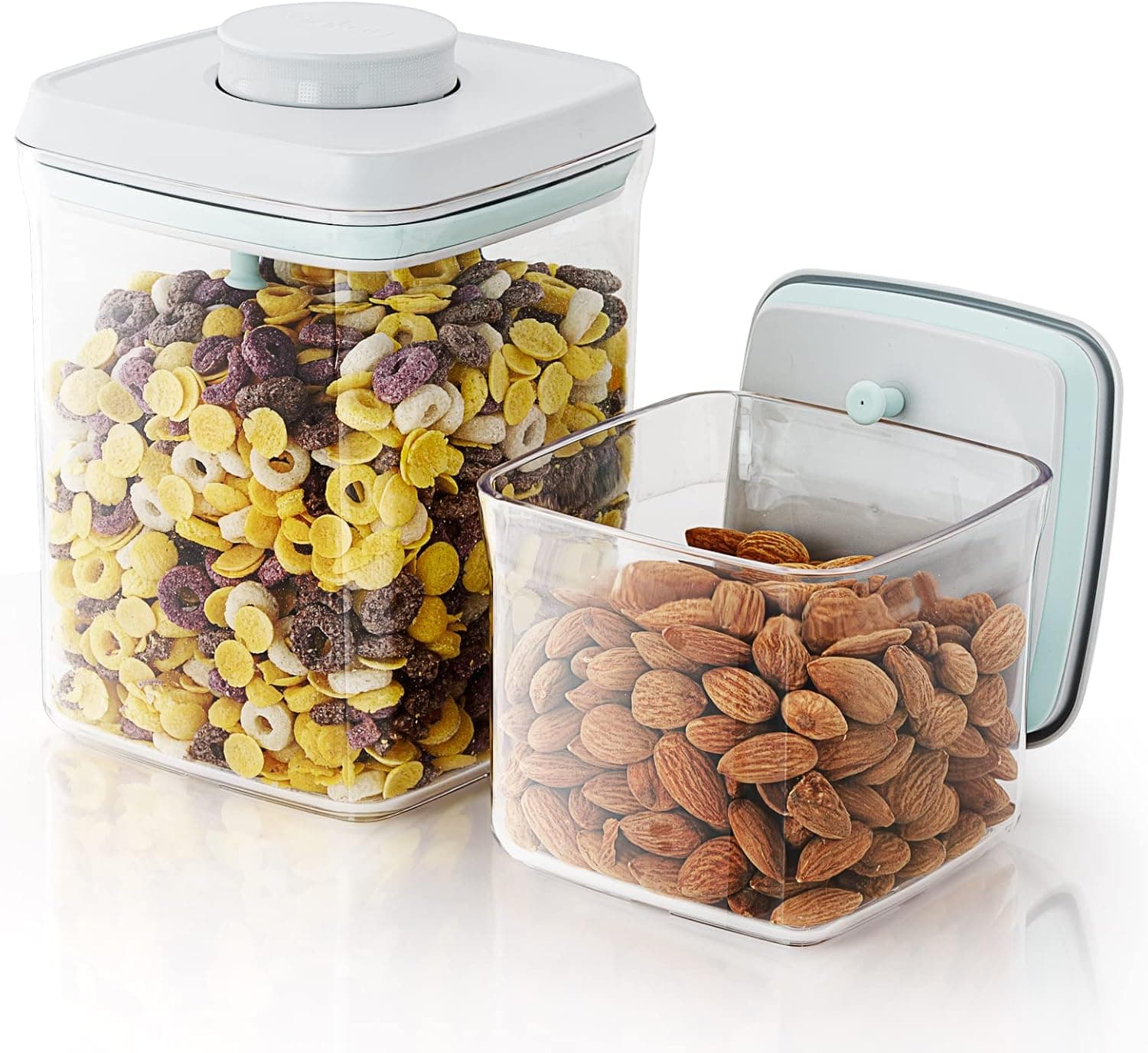 Tourdeus Pop Airtight Food Containers - Set of 2 Kitchen Storage Containers with Lids, Ideal for Cereal and Pantry Storage - Includes 1.5Qt and 0.5Qt Sizes