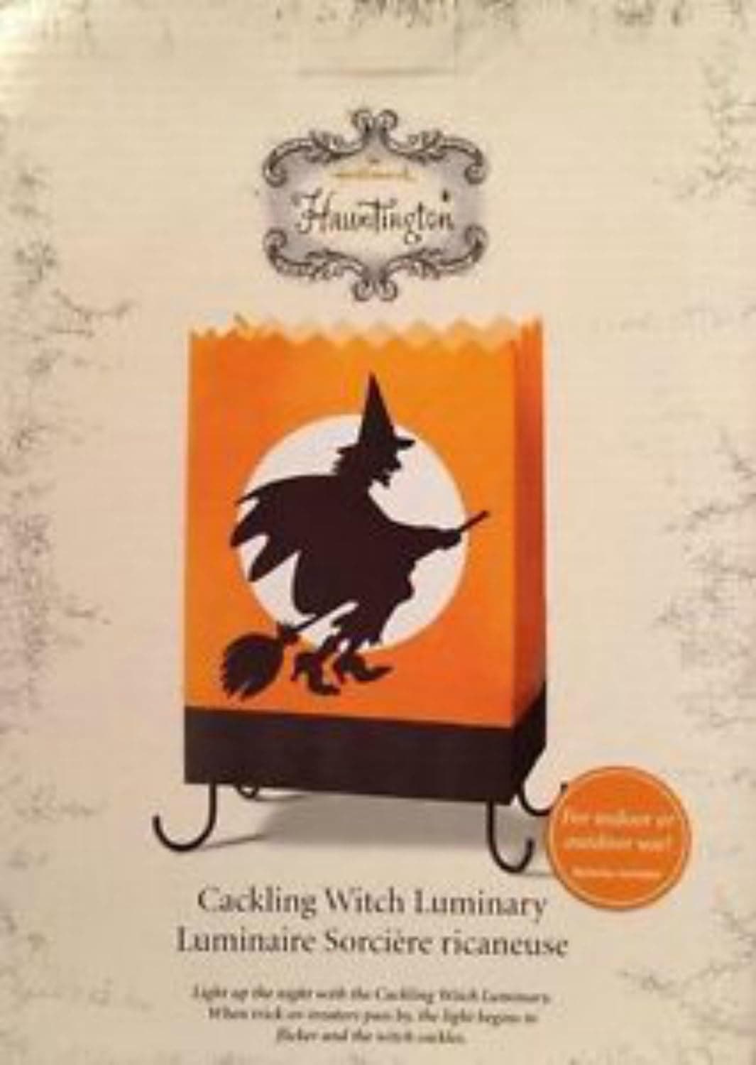 PR3673 Hallmark Hauntington Cackling Witch Luminary for indoor or outdoor use