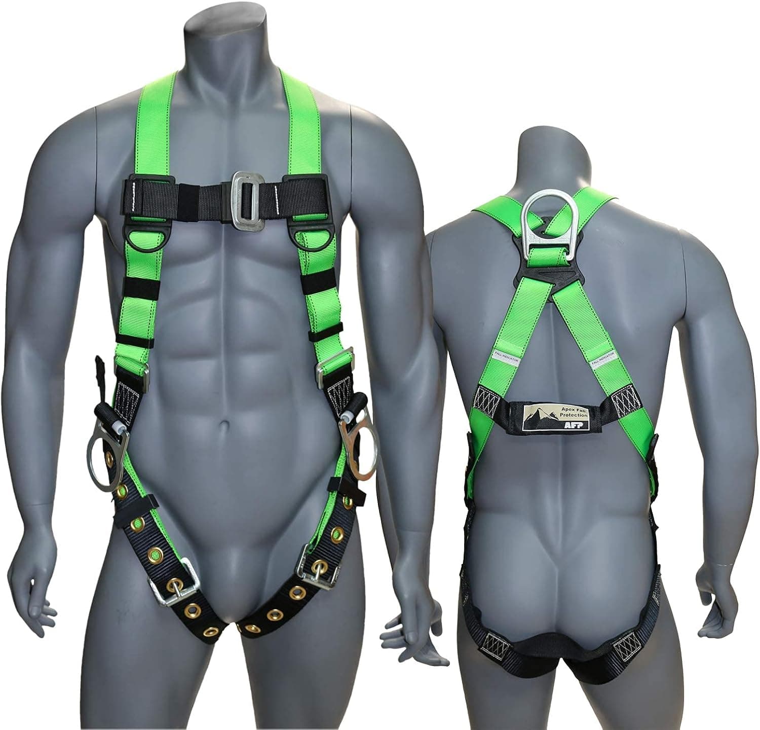 AFP Universal Full-Body Fall Protection Safety Harness w/ 3 D-Rings and Tongue Buckle Legs