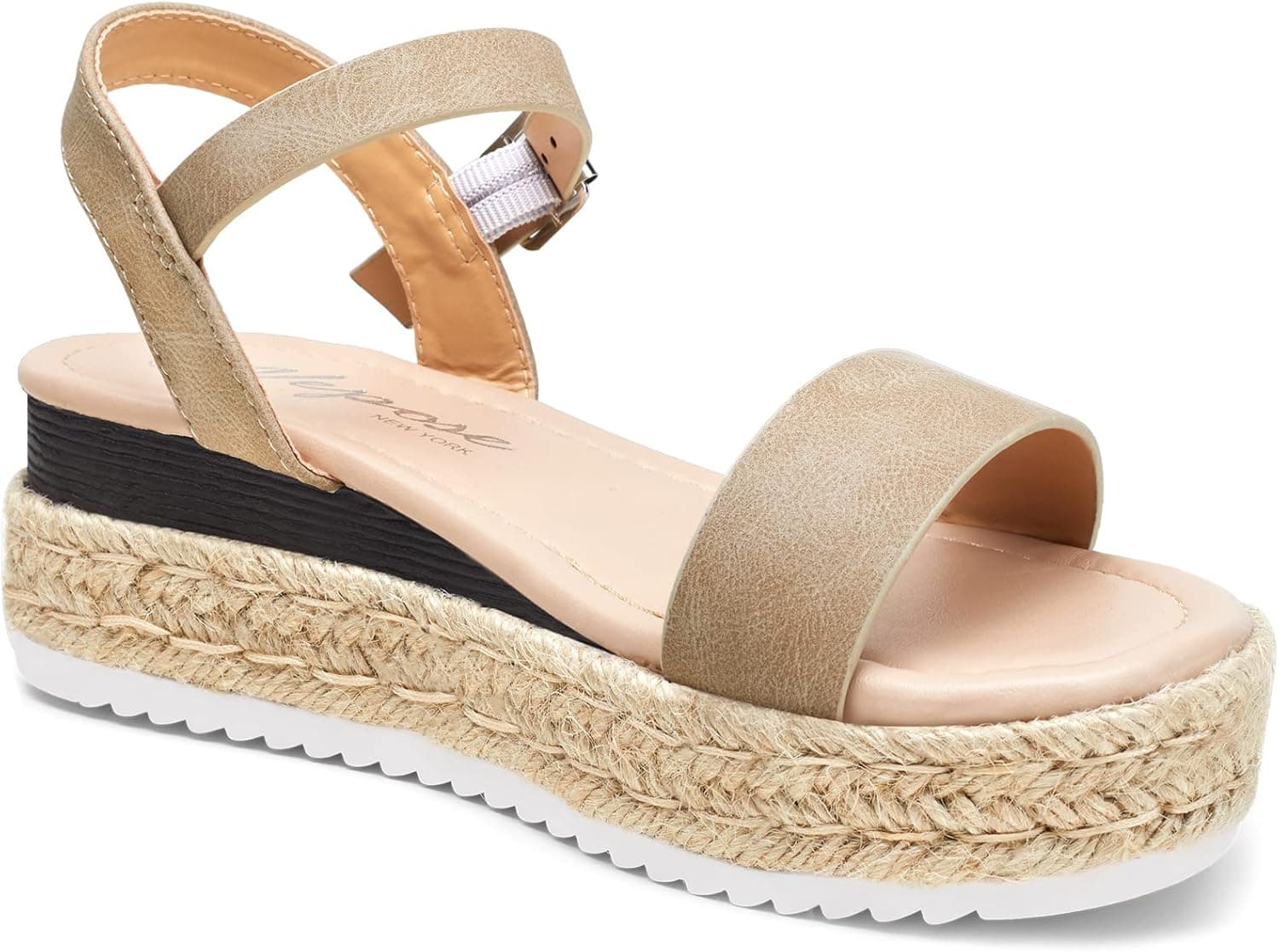 Vepose Women's 11 Wedge Sandals Two Band Elastic Platform Espadrilles Sandal Lady