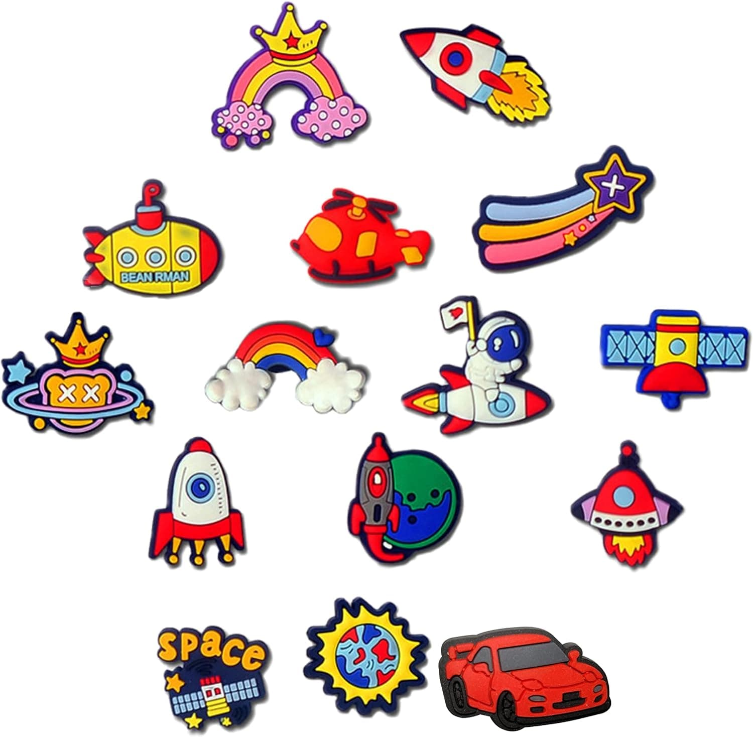 15Pcs Universe Shoe Decoration Charms - Series Shoe Charms for Kids Cool Style Different Shoe Accessories for Boys, Girls, Teens, Birthday Party Favor Gifts