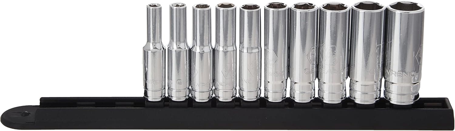 GEARWRENCH 10 Pc. 1/4" Drive 6 Pt. Deep Socket Set, SAE - 80305