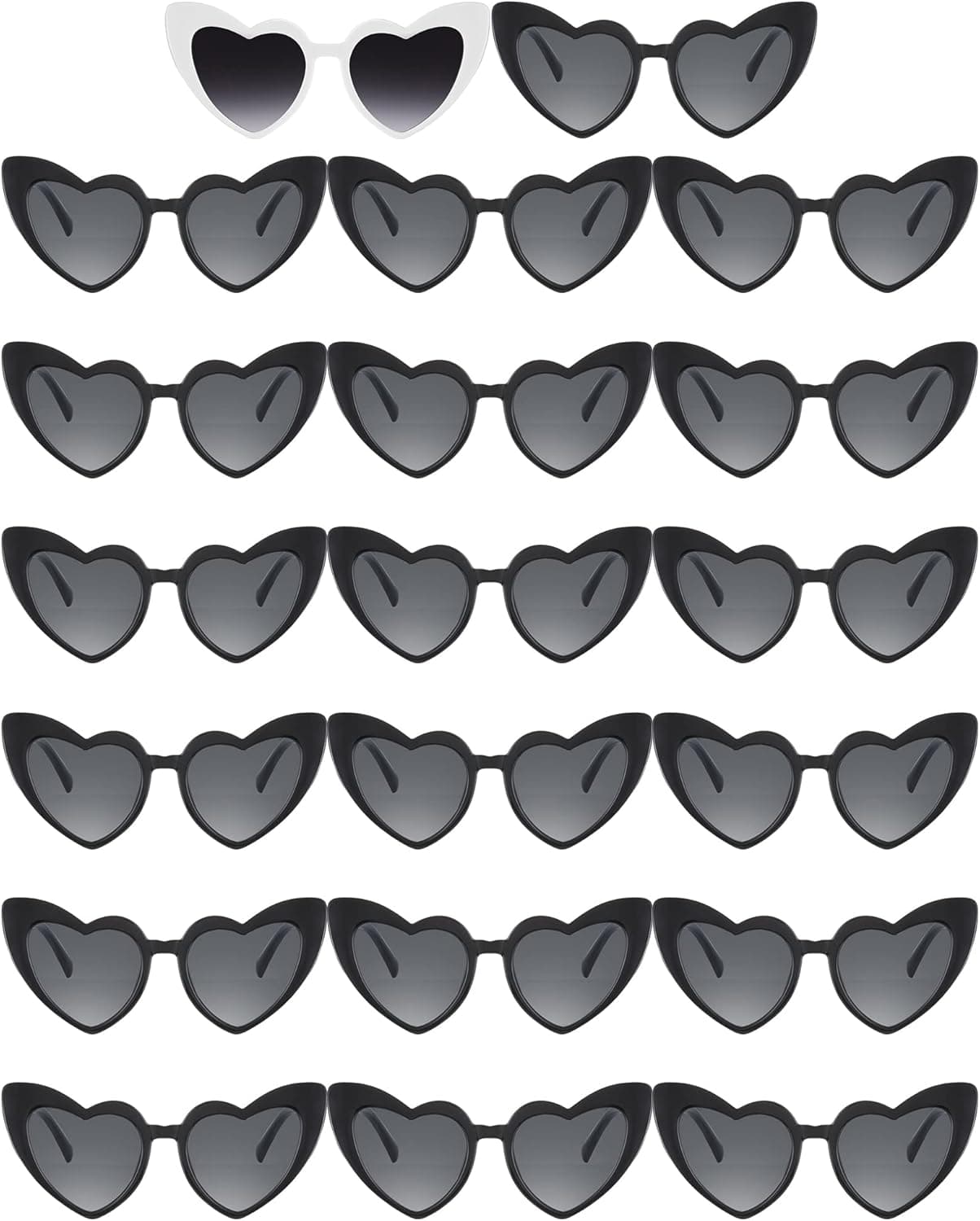 Flutesan 20 Pairs Heart Shaped Sunglasses Vintage Heart Glasses Women Bachelorette Sunglasses for Wedding Party