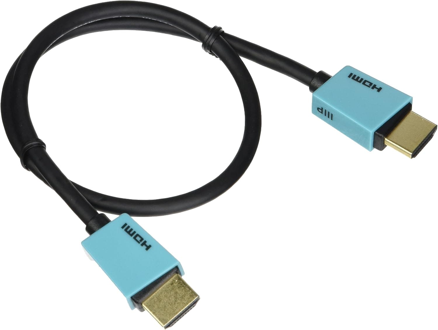 Monoprice High Speed HDMI Cable - 1.5 Feet - Blue, 4K@60Hz, HDR, 18Gbps, YUV, 4:4:4, 32AWG - Palette Series