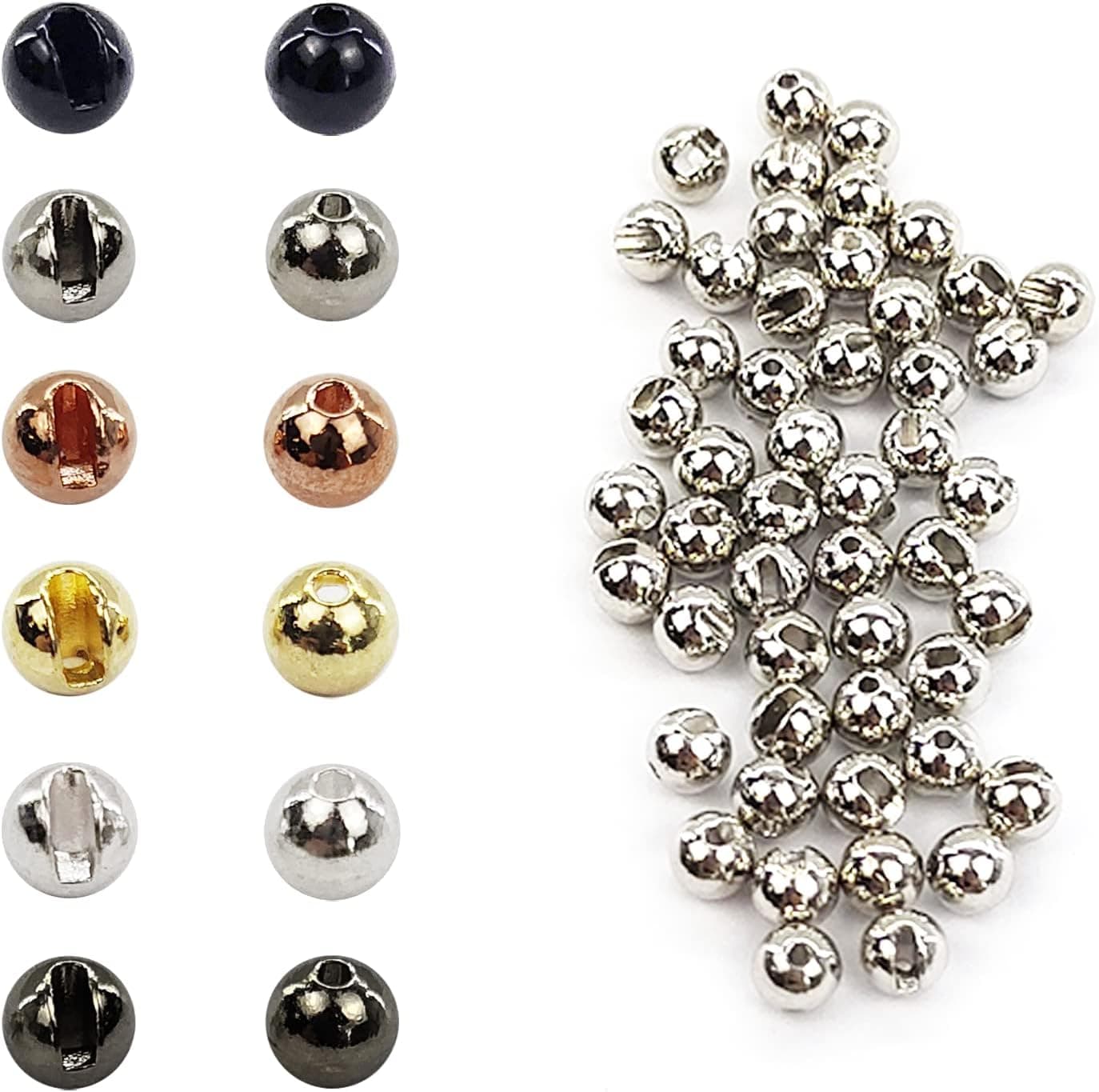 Think Fast Think Deep Beads Aventik 100pc Tungsten Beads Slotted Fly Tying Materials 10 Colors / 5 Sizes Jig Hooks Fly Fishing
