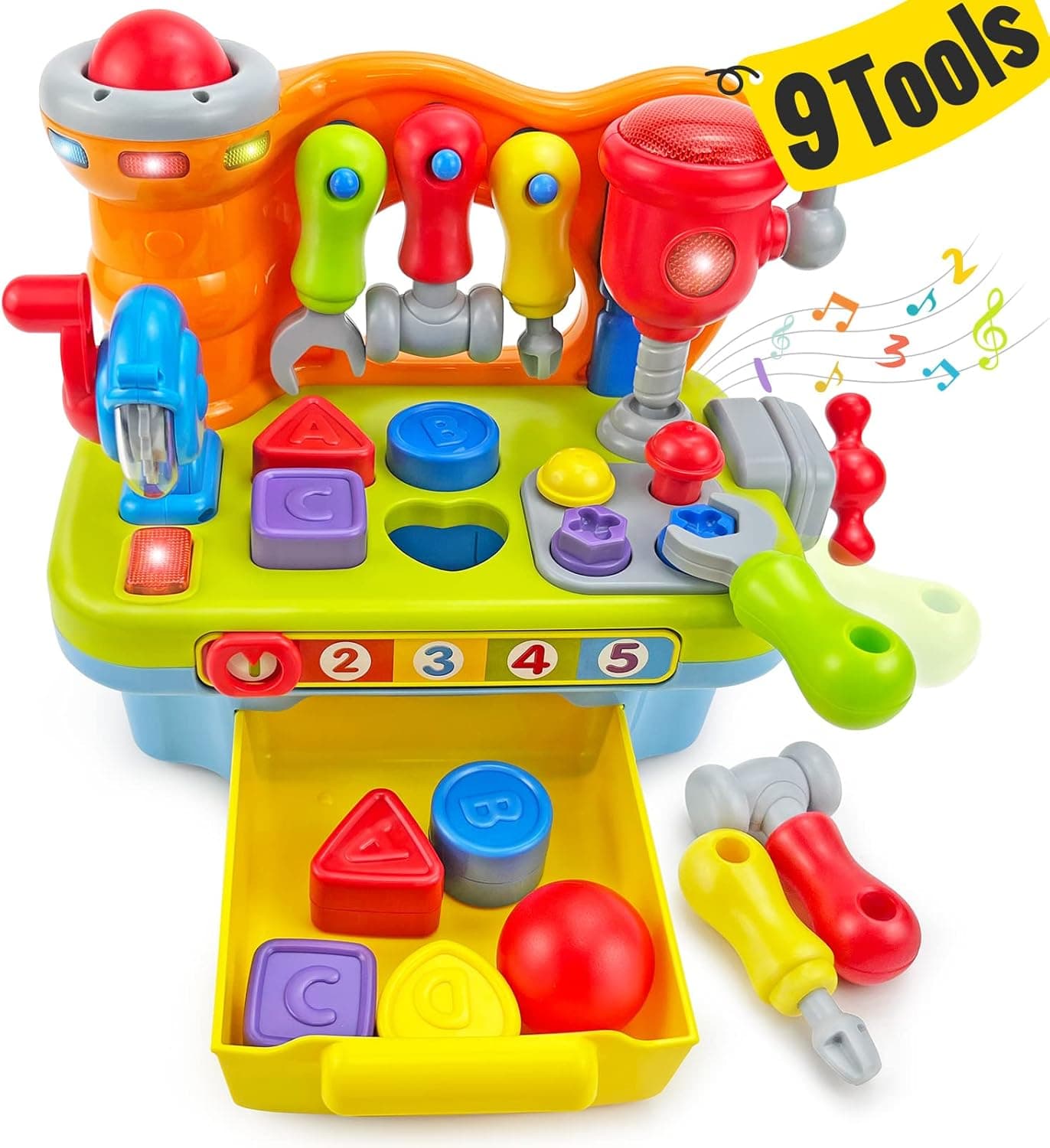Toys for 1 Year Old Boy Gifts Girl Toy, 9 in 1 Multifunction Music Light Workbench Gift for 2 1 Year Old Toys for Boys Baby Toys 12-18 Months Toddler Baby Boy Toys for 1 + Year Old Boy Birthday Gift