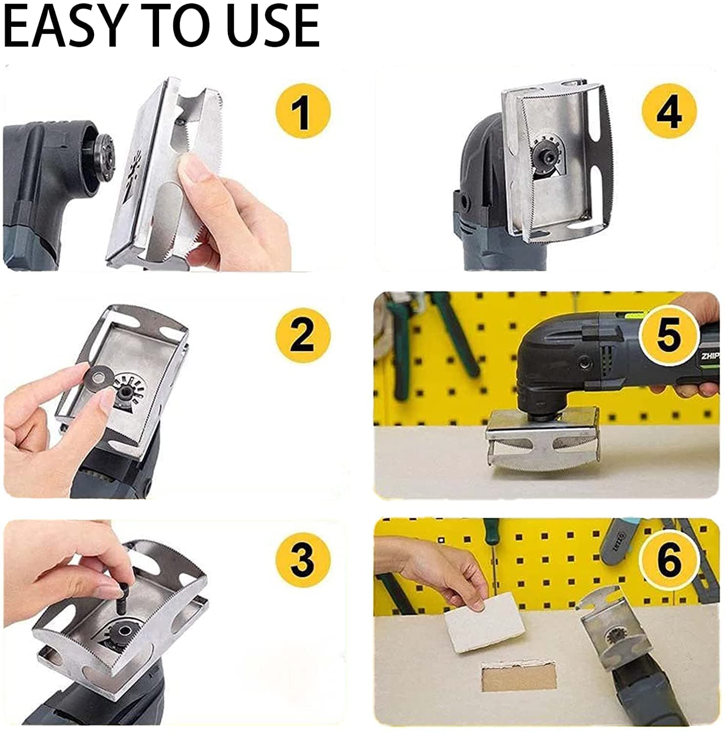 Slot Cutter, Square Rectangle Milling Cutter Carving One Step in Place, Stainless Steel Slot Cutter Quickly for Plastic Metal or Low-Voltage Electrical Boxes Mounting Compatible (Square+Rectangle)