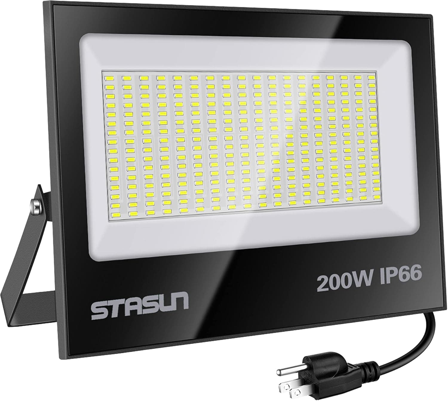 STASUN Dusk to Dawn Flood Light, 200W 20000lm Security Floodlight Photocell, 6000K Daylight White, IP66 Waterproof Super Bright Work Light, Outdoor Flood Light for Parking Lot, Playground, Court, Yard