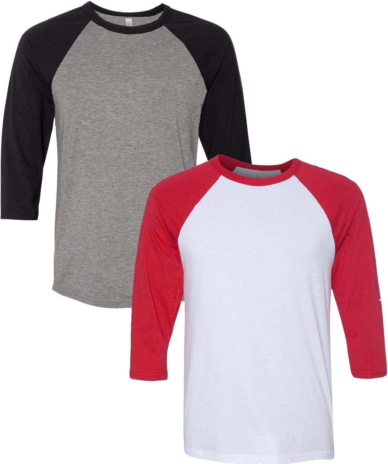 Canvas Bella Mens Triblend 3/4-Sleeve Baseball T-Shirt (3200) 2 Pack