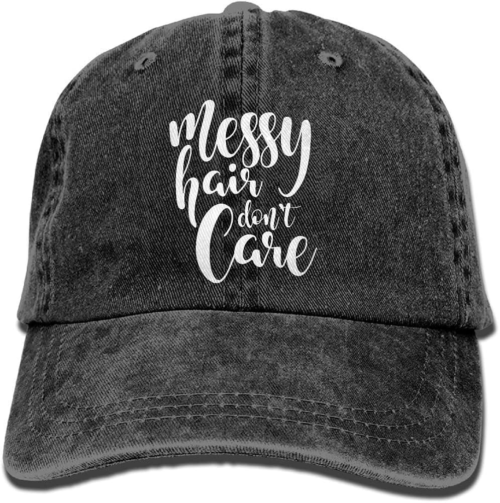 YISHOW Baseball Jeans Hat Messy Hair Don't Care Men Women Snapback Casquettes Adjustable Baseball Cap Black