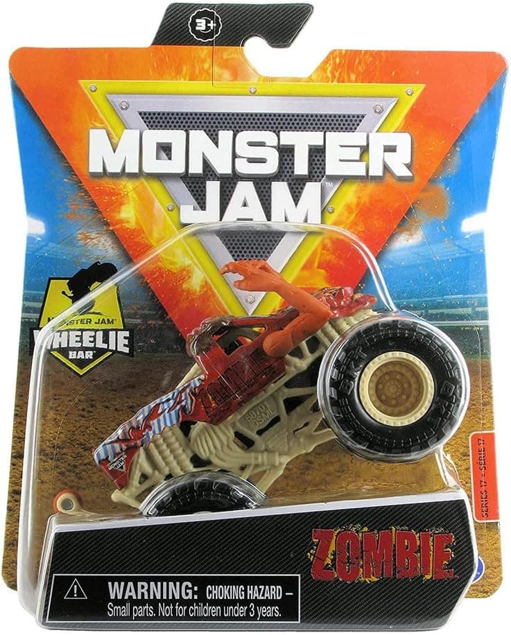 Monster Jam 2021 Spin Master 1:64 Diecast Monster Truck with Wheelie Bar: Bone Yard Trucks Zombie