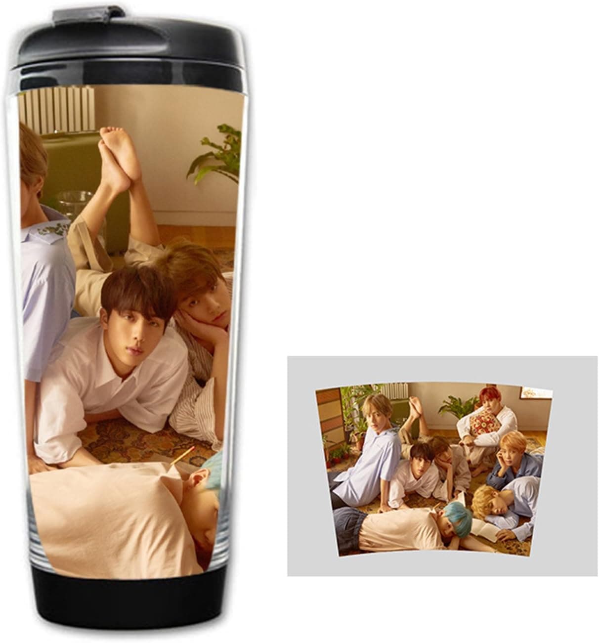 JUNG KOOK Kpop BTS GOT7 Double Cup SUGA Water Bottle Jackson Bambam Mondri