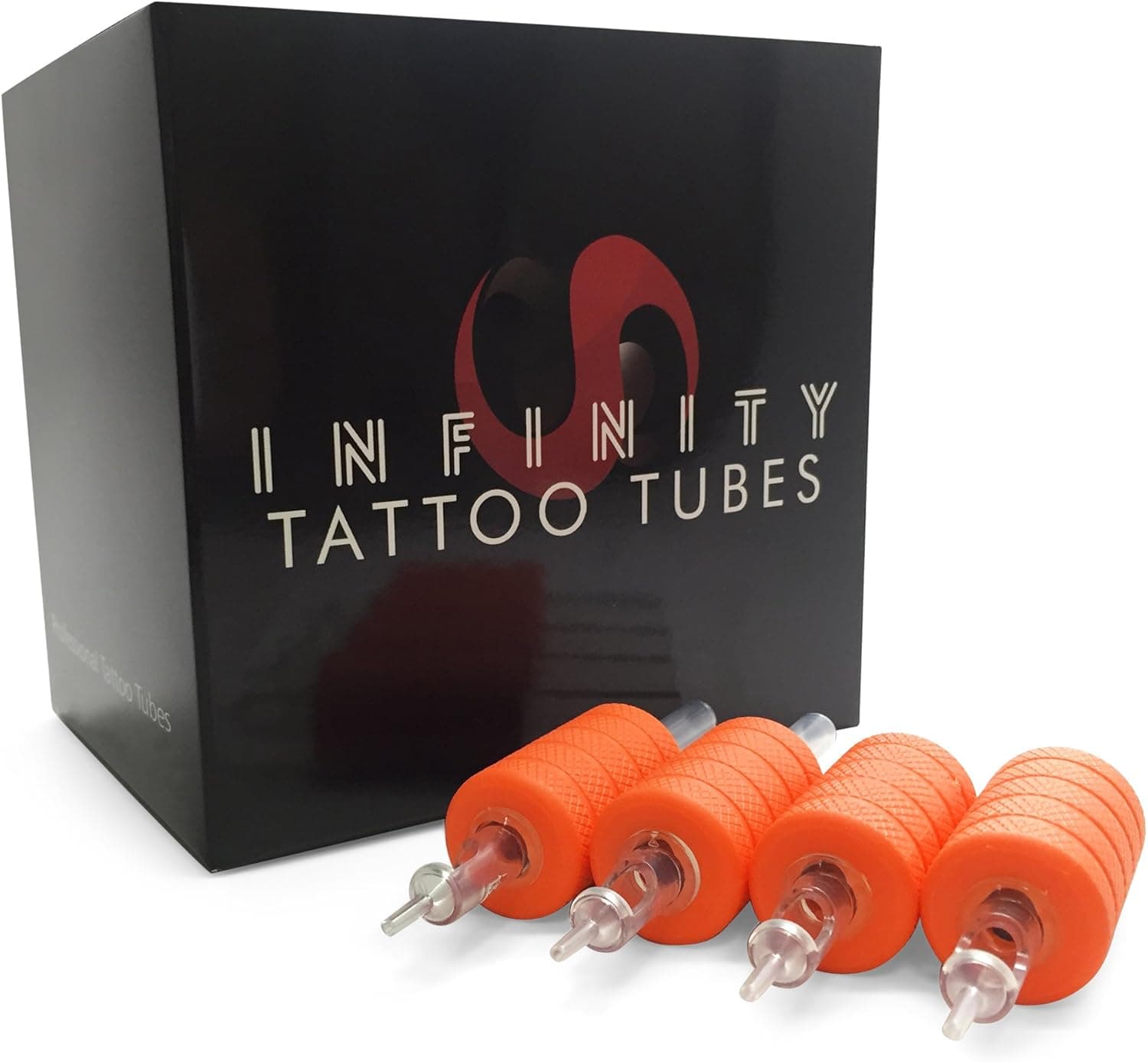 Infinity Tattoo Disposable Tubes Box of 20 Pcs - One Inch Silicone Grip and Hard Plastic Disposable Tips - Premium Quality Tattoos Supplies Tubes to Fit Your Tattooing Needles (5RT)