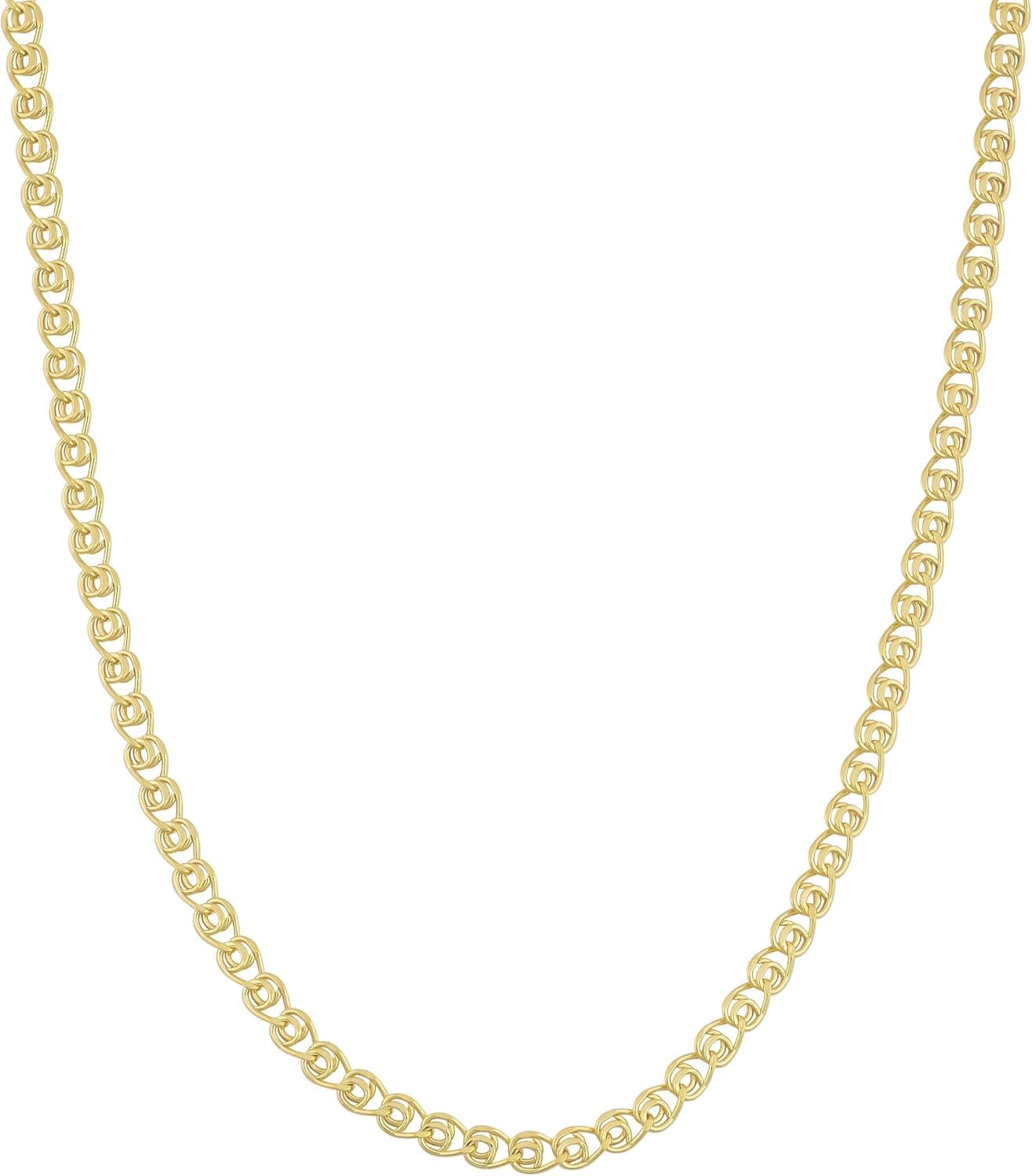 Kooljewelry 10k Yellow Gold 2 mm Love Chain Necklace (16, 18, 20, 22, 24 or 30 inch)
