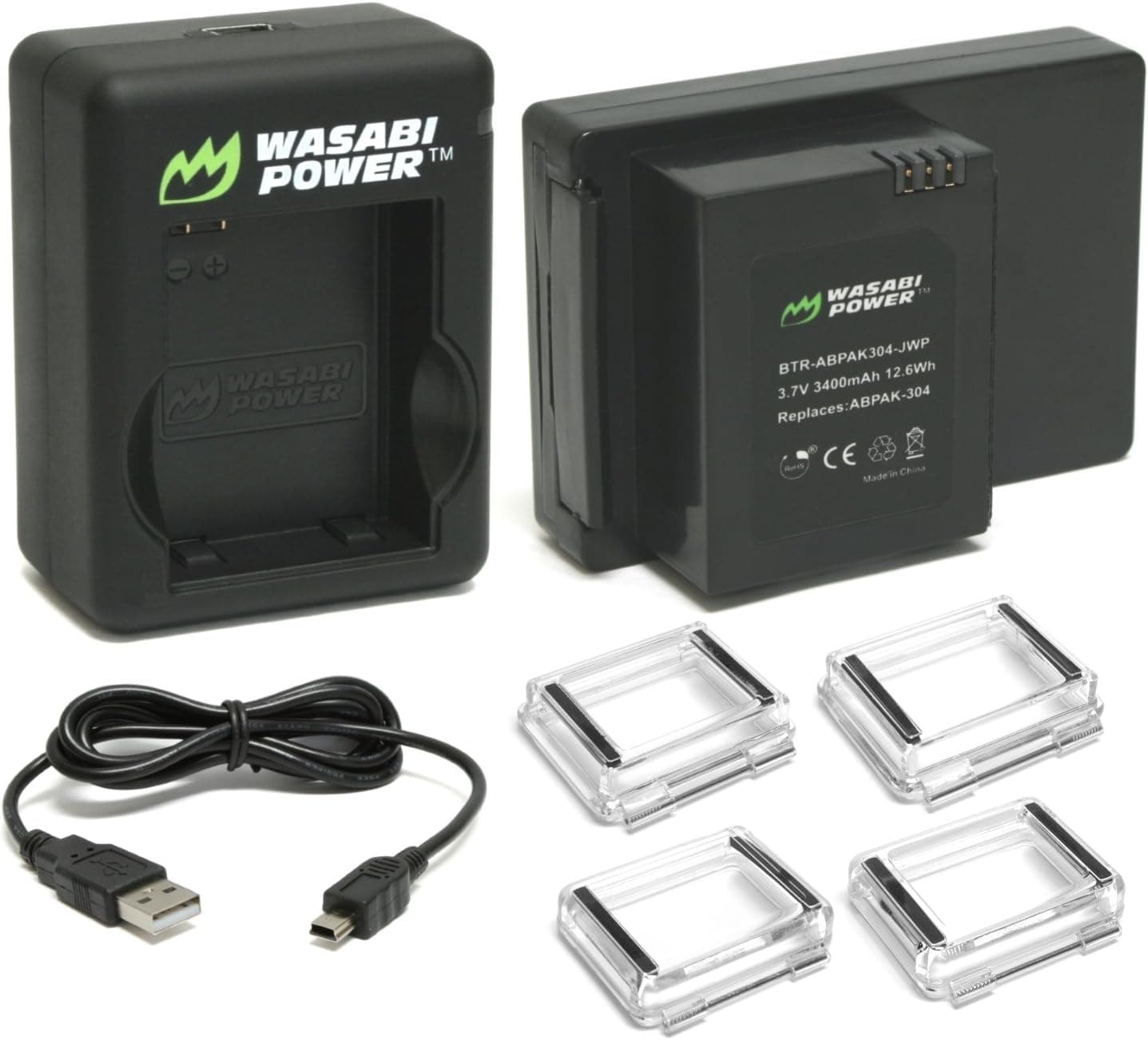 Wasabi Power Extended Battery for GoPro HERO3, HERO3+ (with Dual Charger and Backdoors)