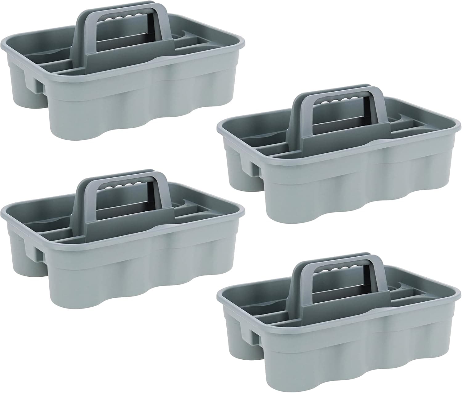 BISupply Cleaning Supplies Organizer Cleaning Caddies - 4pk Bathroom Cleaning Caddy with Handle for Janitor and Maid