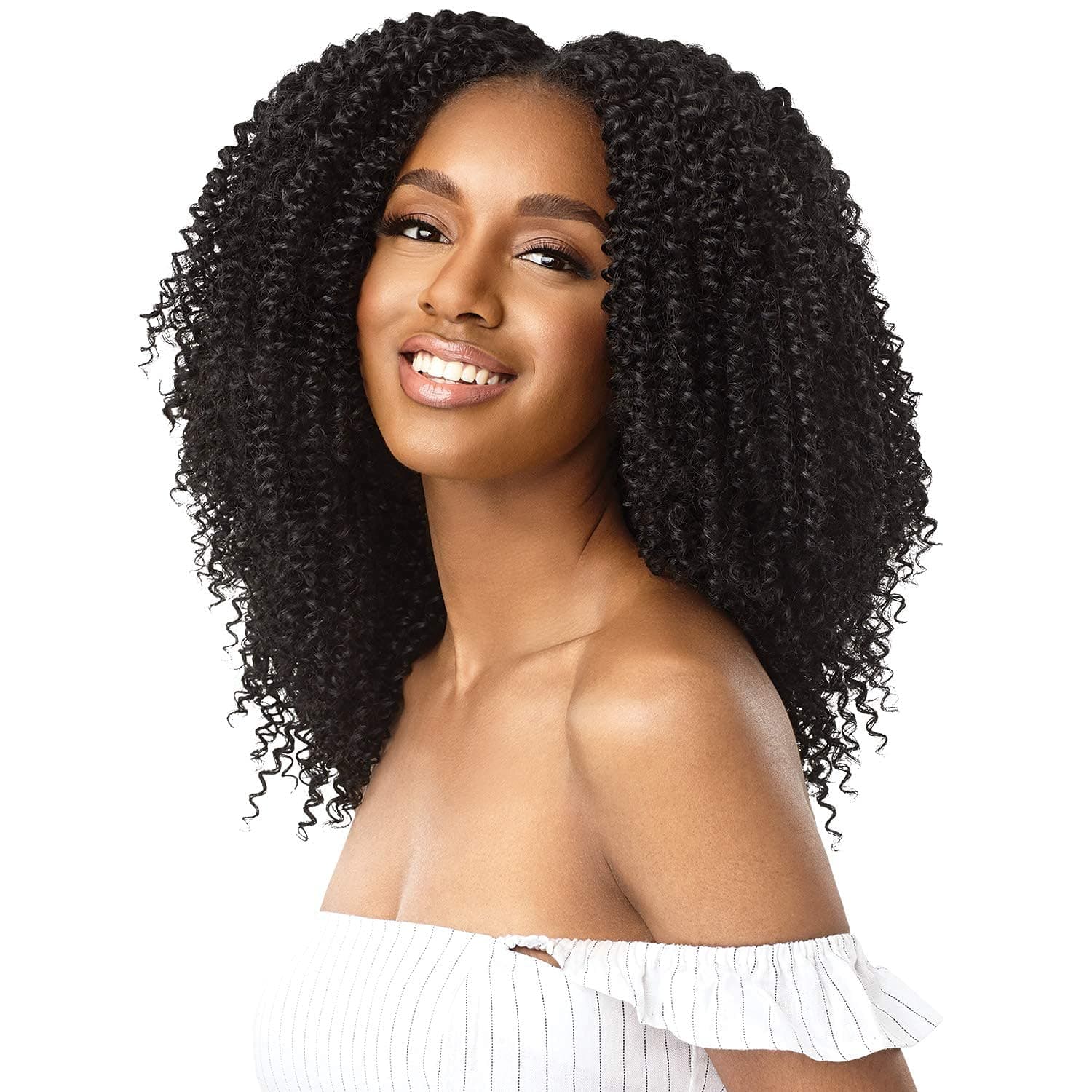 Outre Human Hair Blend Clip on Weave Premium Purple Pack Big Beautiful Hair Clip-In 4A Kinky Curl 10" 9Pcs (2T1B/RDCP)