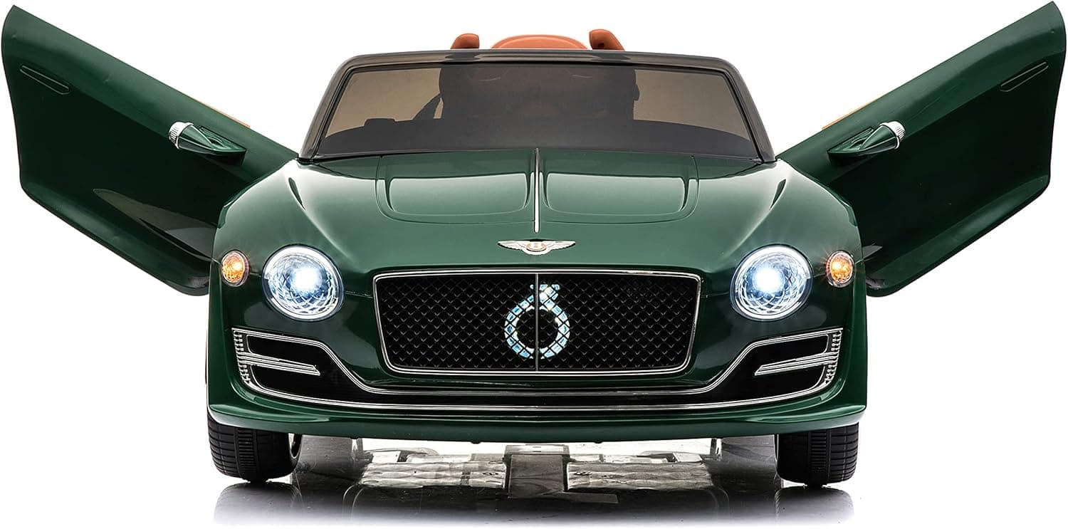 Rock Wheels Licensed Bentley EXP12 Kids Ride on Toy Car, 12V Battery Powered Children Electric 4 Wheels w/ Parent Remote Control, Foot Pedal, 2 Speeds, Music, Aux, LED Headlights (Green)
