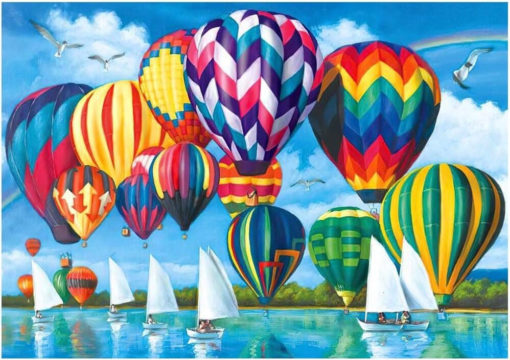 Difficult jigsaw puzzles 1000 pieces for adults-Large Puzzle Game Interactive Education Toy or Home Decoration 27.6x19.7Inch (Hot Air Balloon)