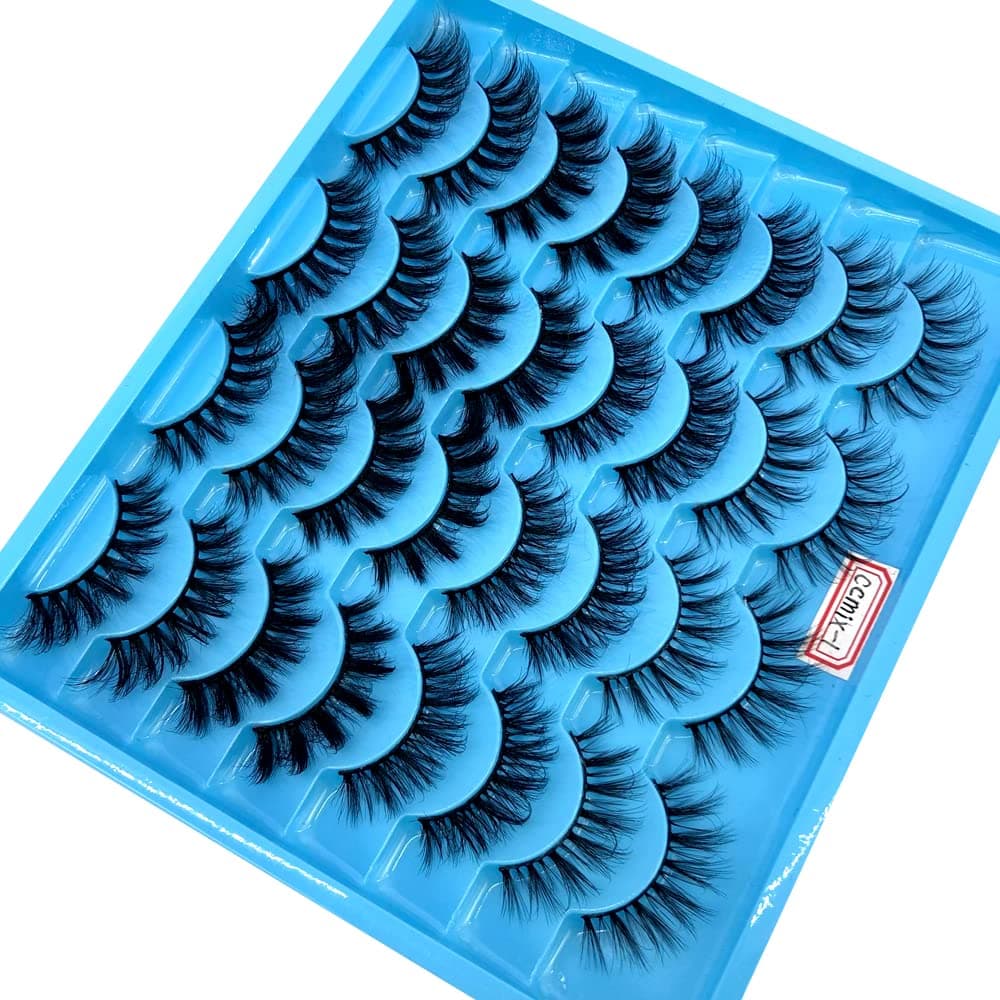 AMSDCN 14/16 Pairs Fluffy mix Lashes 10-25mm 3D Mink Lashes Long Thick Natural False Eyelashes Wholesale Lashes (CCMix-01)