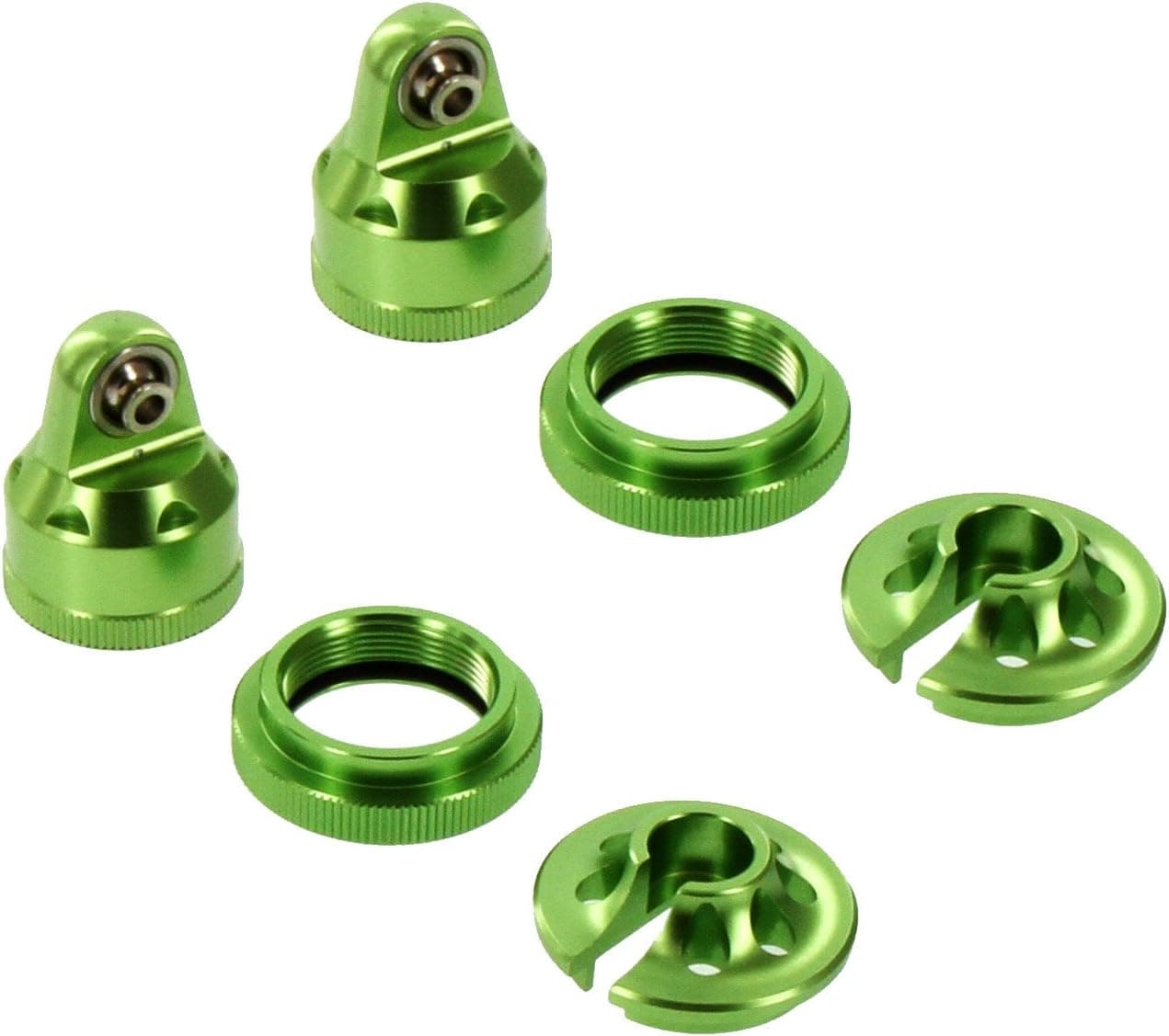 Atomik Alloy Shock Cap Assembly | Replacment for Traxxas X-Maxx Alloy Shock Cap Assembly part 7764 | Green - 2 Sets