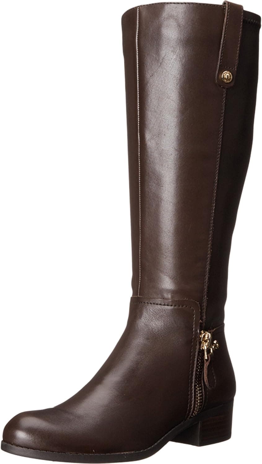 GUESS Women's Tafn Wide Calf Brown Nappa PU Boot 7.5 M