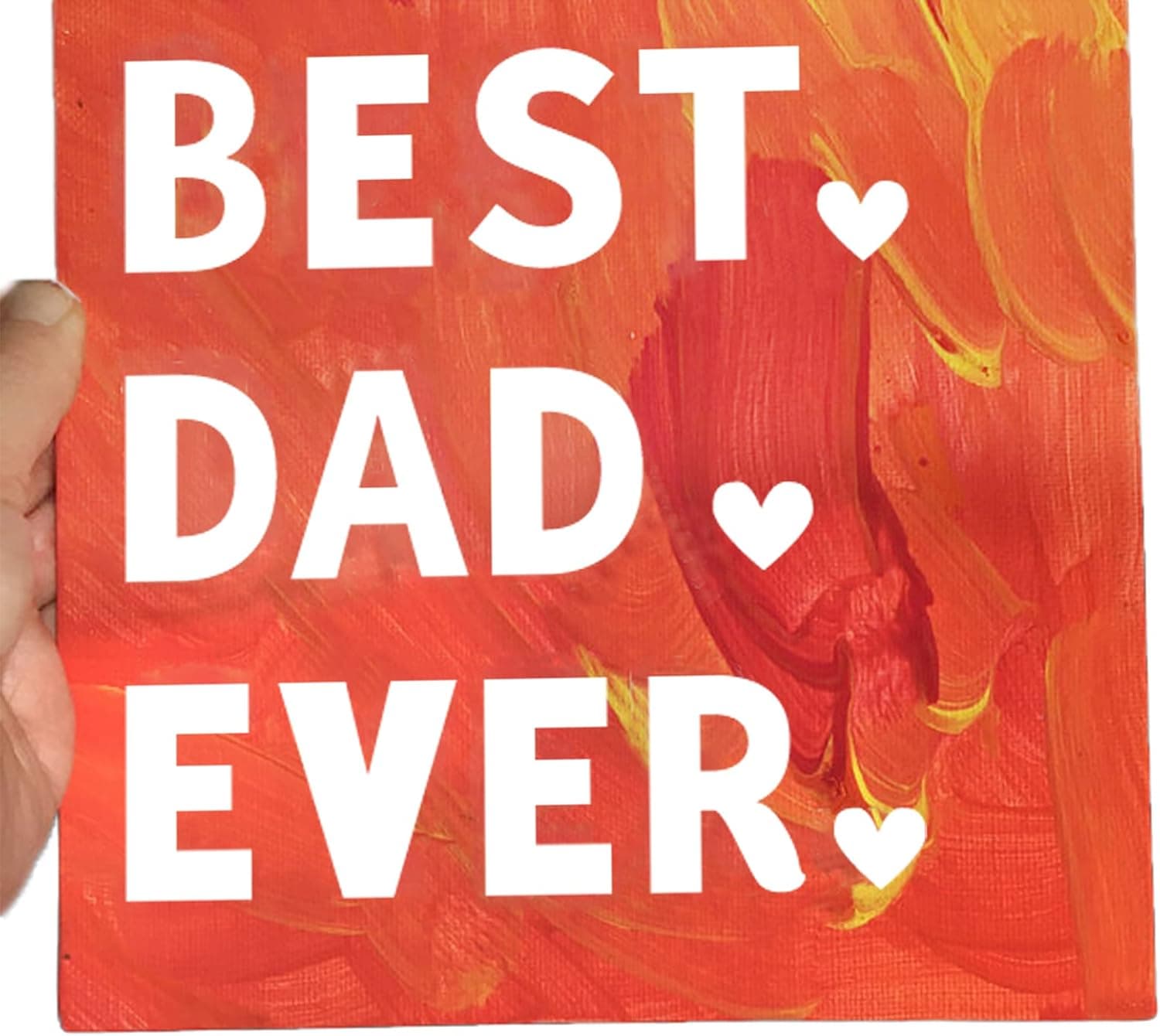 AMINORD Arts and Crafts for Kids, Gifts for Dad, Best DAD Ever DIY Canvas Painting for Kids 8 x 8 inch, Personalized Present for Dad Father's Day Birthday