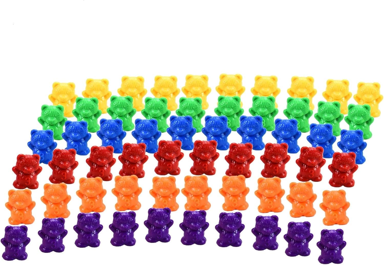 Timoo Colored Counting Bears, 120 PCS Color Sorting Bears (Green & Purple & Blue & Orange & Red & Yellow)
