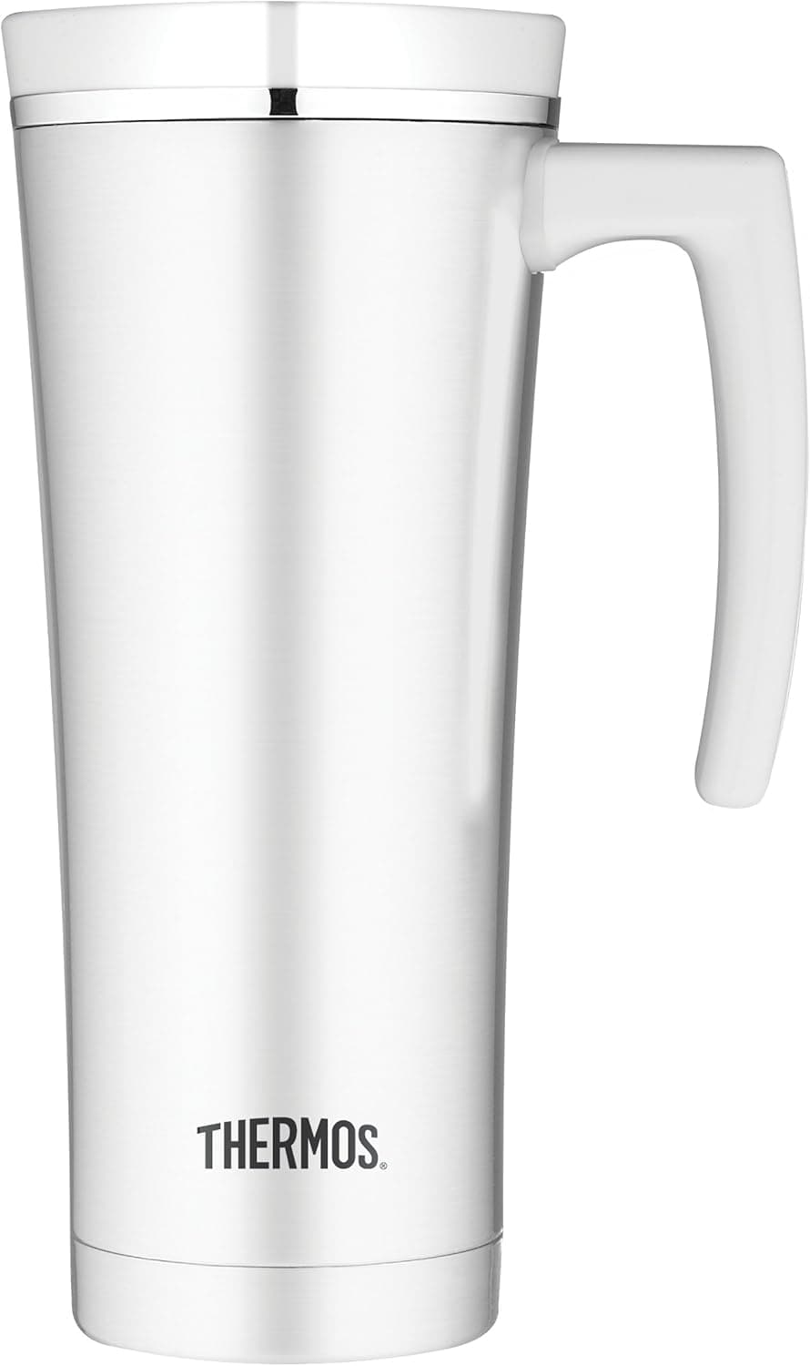 Thermos 16 Ounce Vacuum Insulated Travel Mug, White