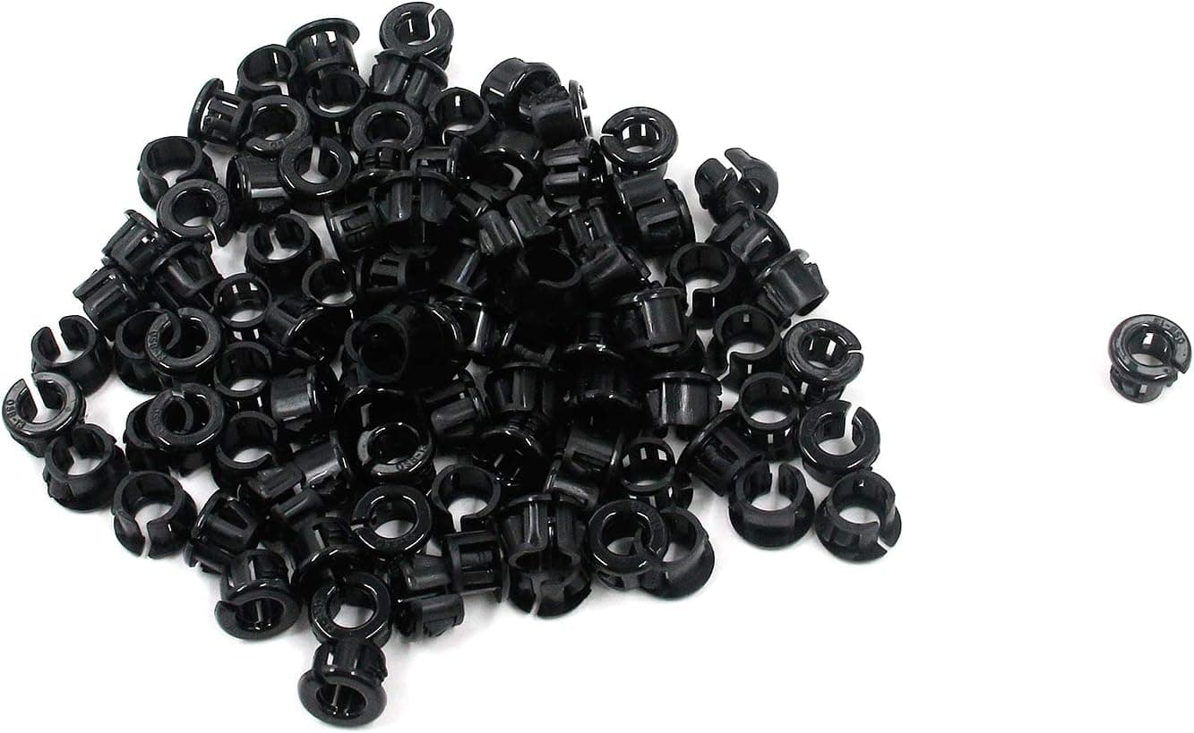 T Tulead Snap Bushing Black Bushing Hole Bushing Cable Bushing 0.5" Mounting Diameter Pack of 100