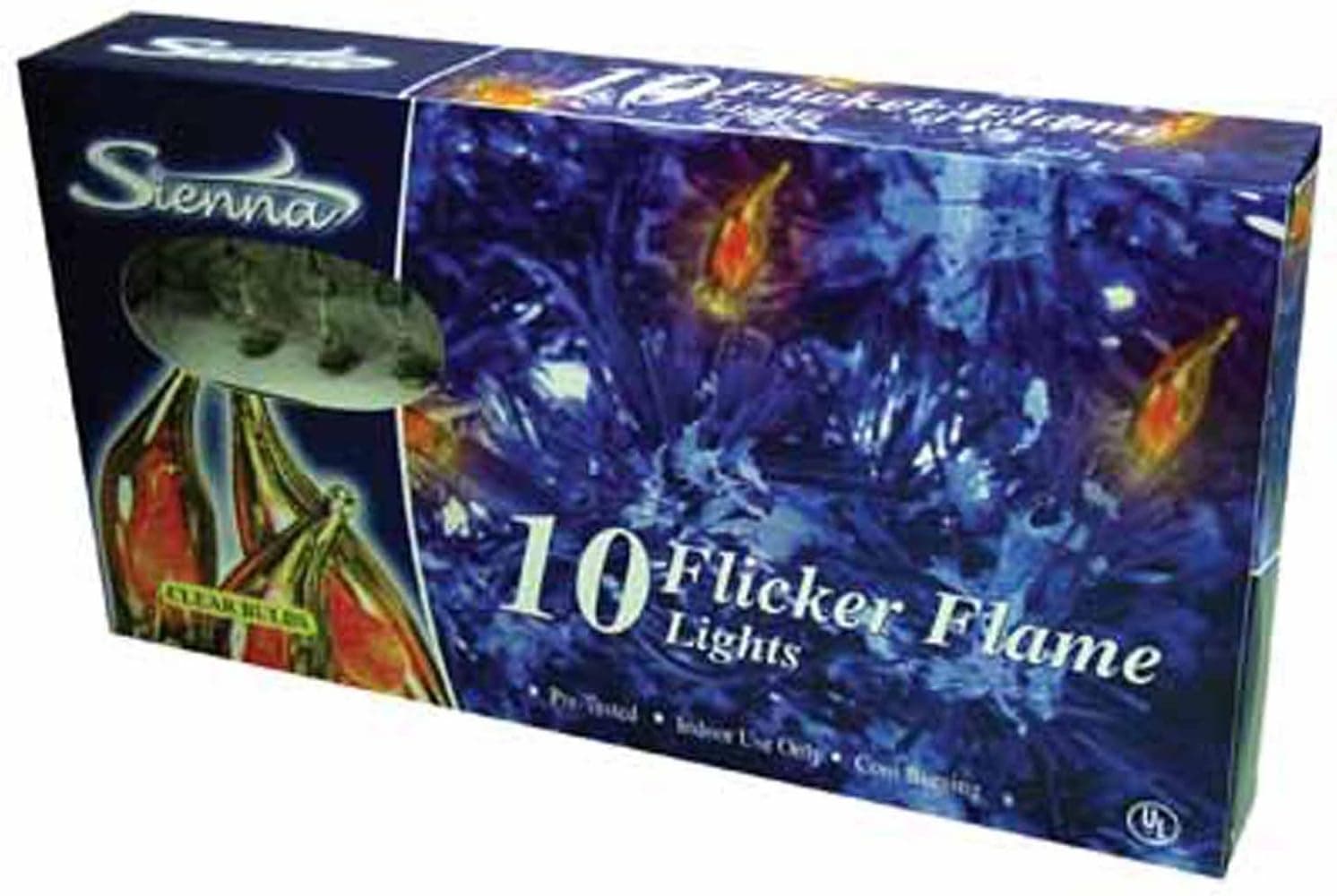 Sienna LLC G22GR112 Sienna Flicker Flame Light Set, Clear/Green