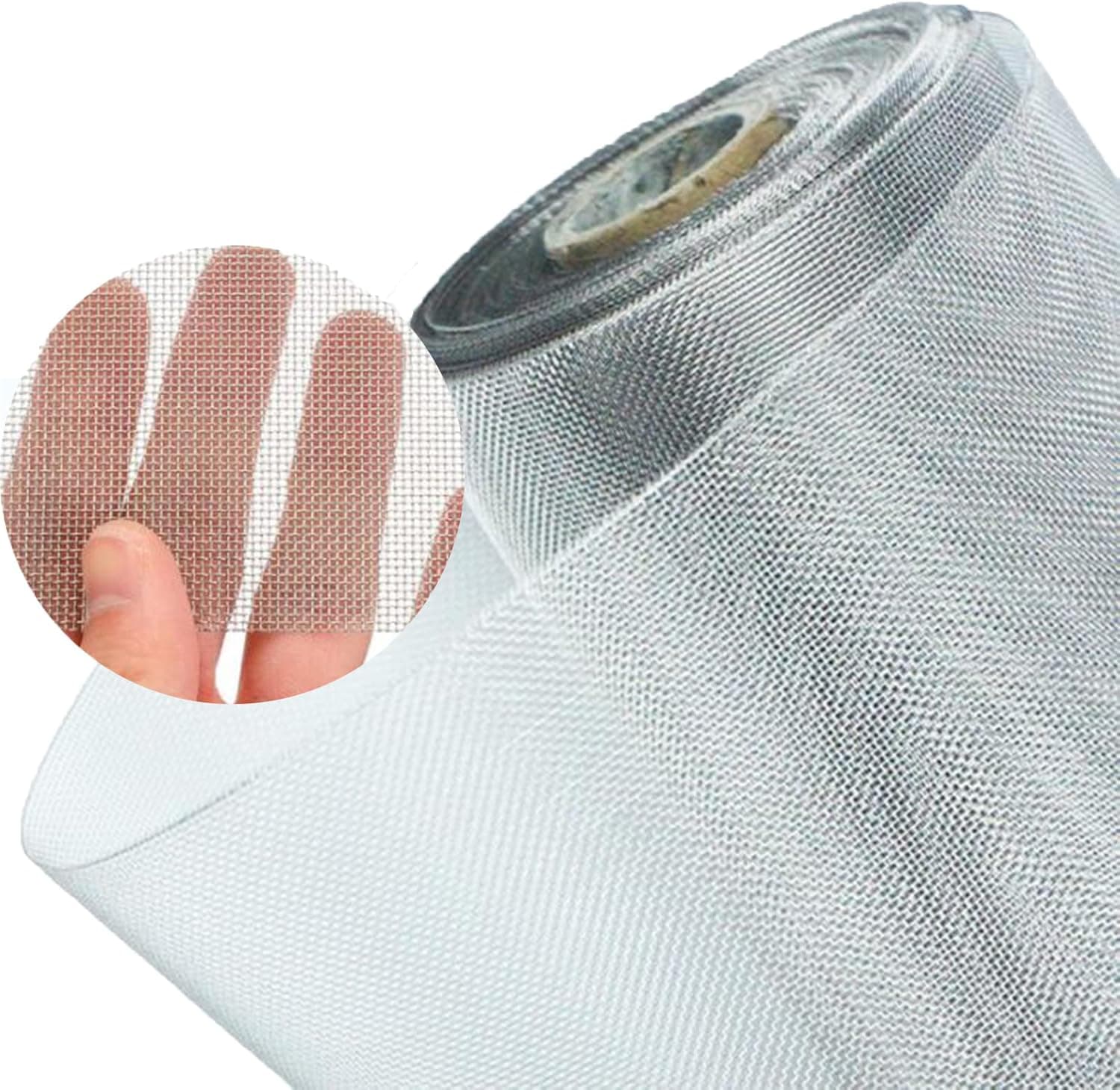 Xrrxy 20 Mesh Stainless Mesh Screen, 304 Stainless Steel Screen Roll 1mm Hole Sturdy Easy to Cut, Steel Woven Wire Mesh for Window Door Porch Patio Sliding Door Screening,120X300CM47X118INCH