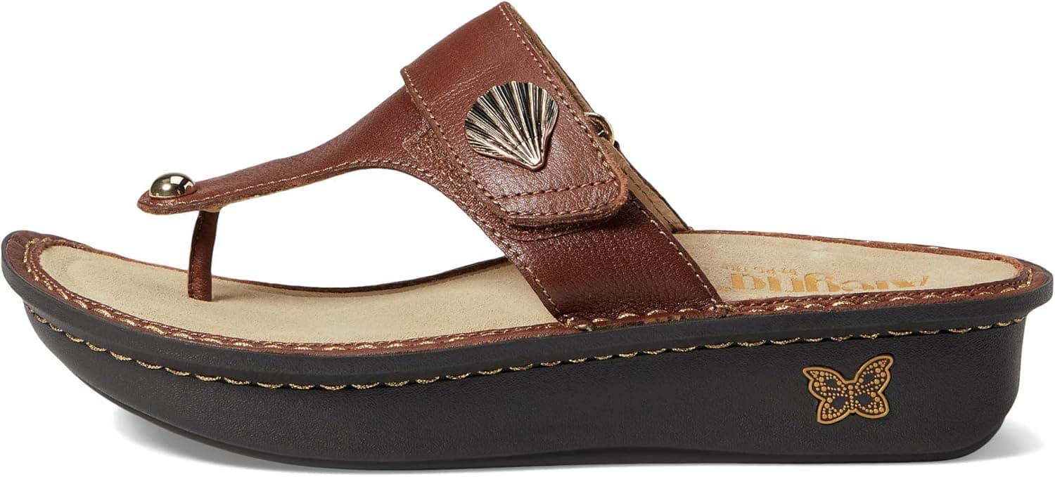 Alegria Womens Carina Leather Thong Sandal