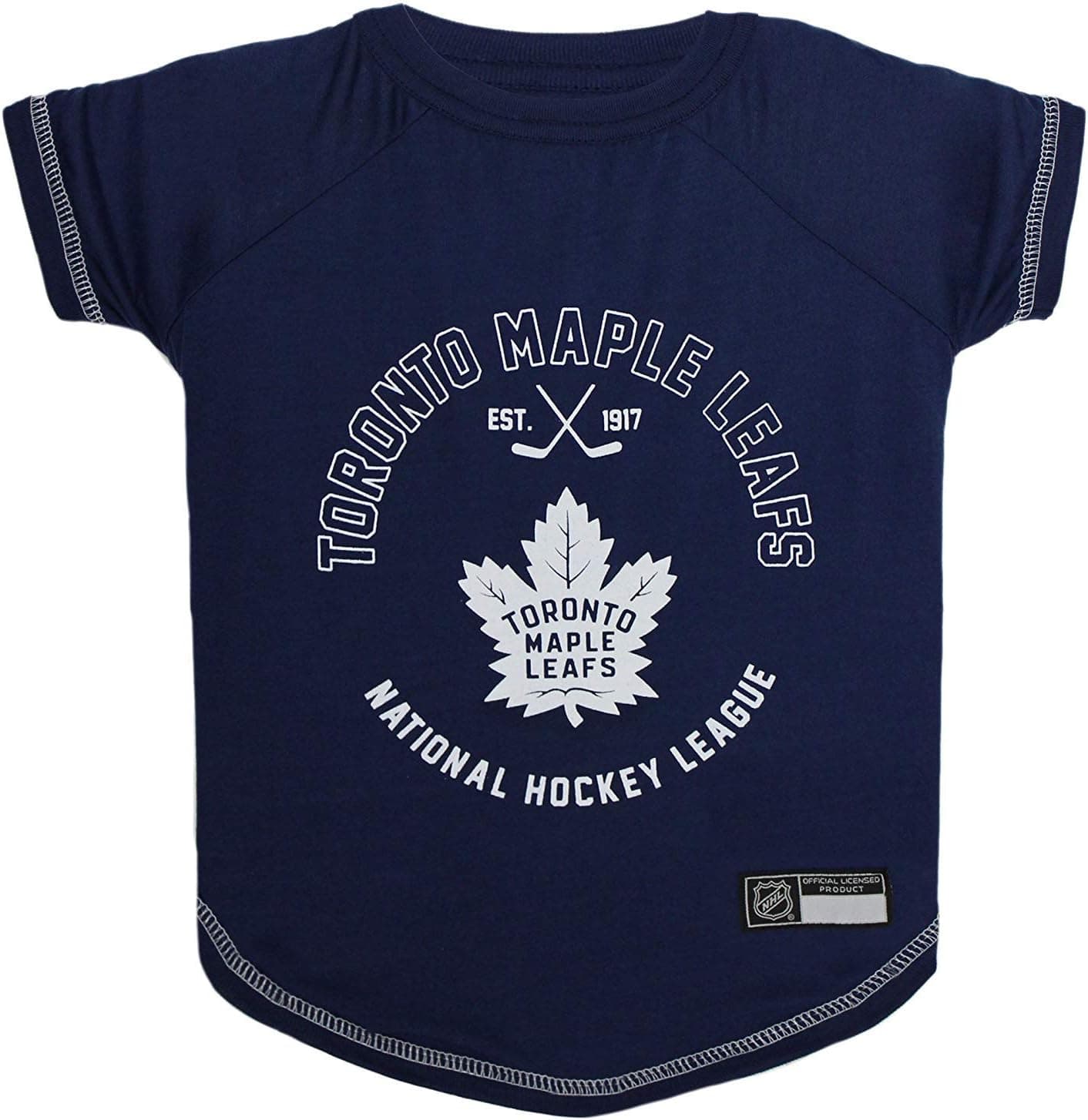NHL Toronto Maple Leafs Tee Shirt for Dogs & Cats, X-Small. - are You A Hockey Fan? Let Your Pet Be an NHL Fan Too!
