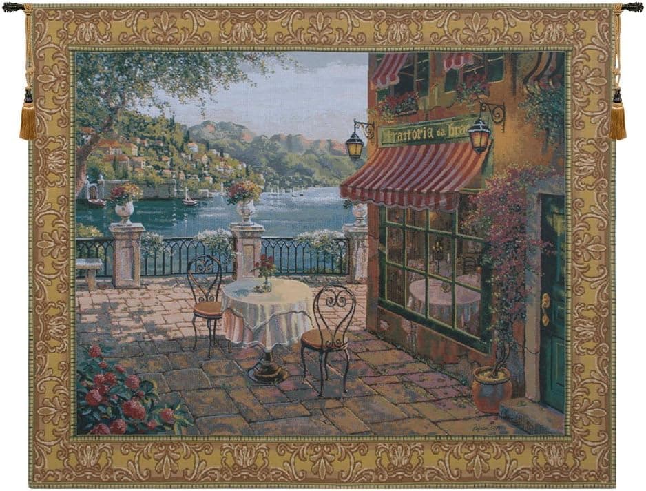 Terrasse Belgian Tapestry Wall Hanging - 43 in. x 35 in. Cotton/Viscose/Polyester/ by Robert Pejman