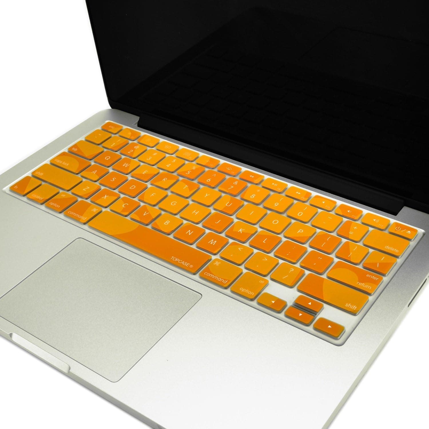 TOP CASE - Heart-Shaped Series Keyboard Cover Skin Compatible with MacBook 13" Unibody/Old Generation MacBook Pro 13" 15" 17" /MacBook Air 13" / Wireless Keyboard - Orange