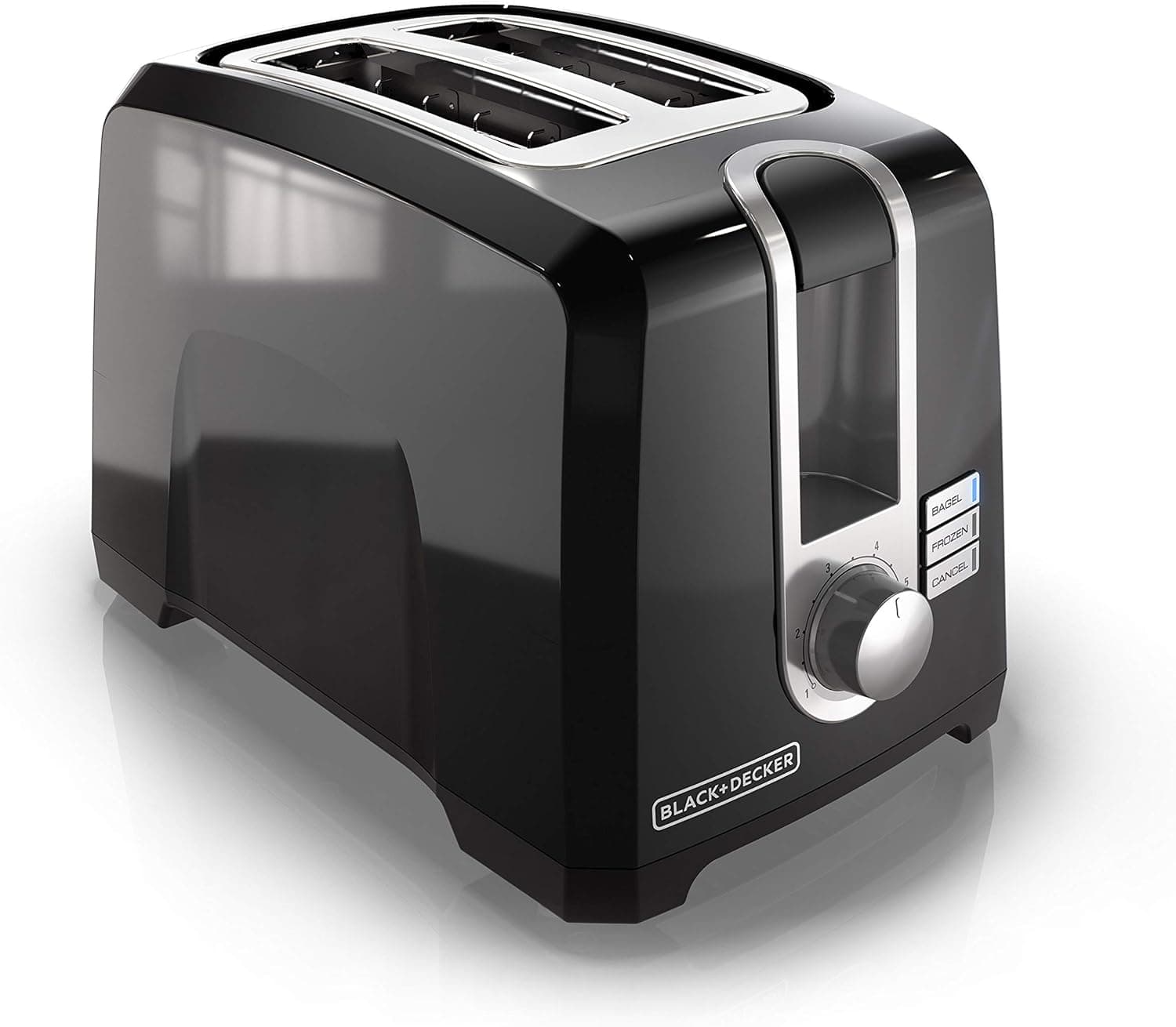 BLACK+DECKER 2-Slice Extra-Wide Slot Toaster, Square, Black, T2569B