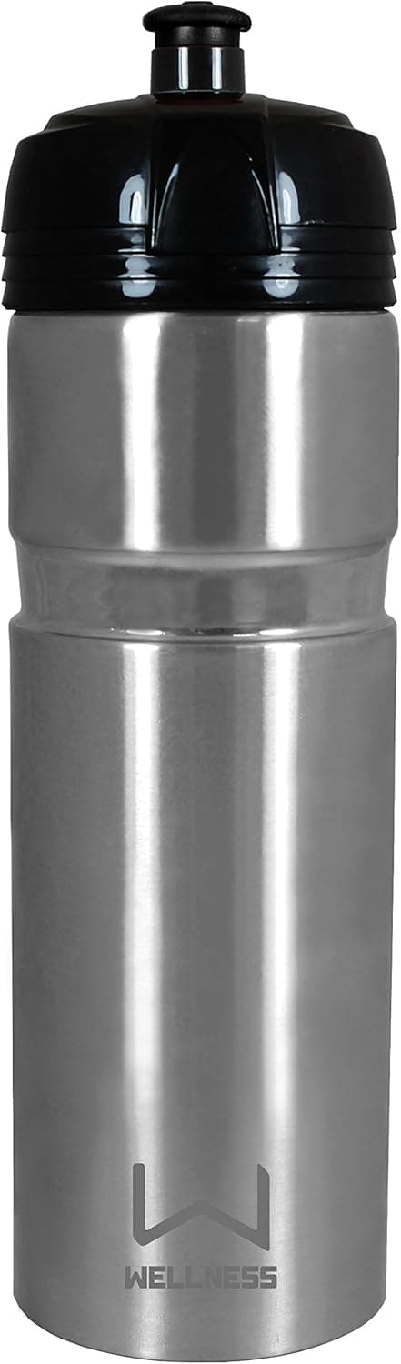 Wellness double Wall Vacuum Insulated Stainless Steel Sports Bike Bottle with Push Up Drinking Spout, 17oz