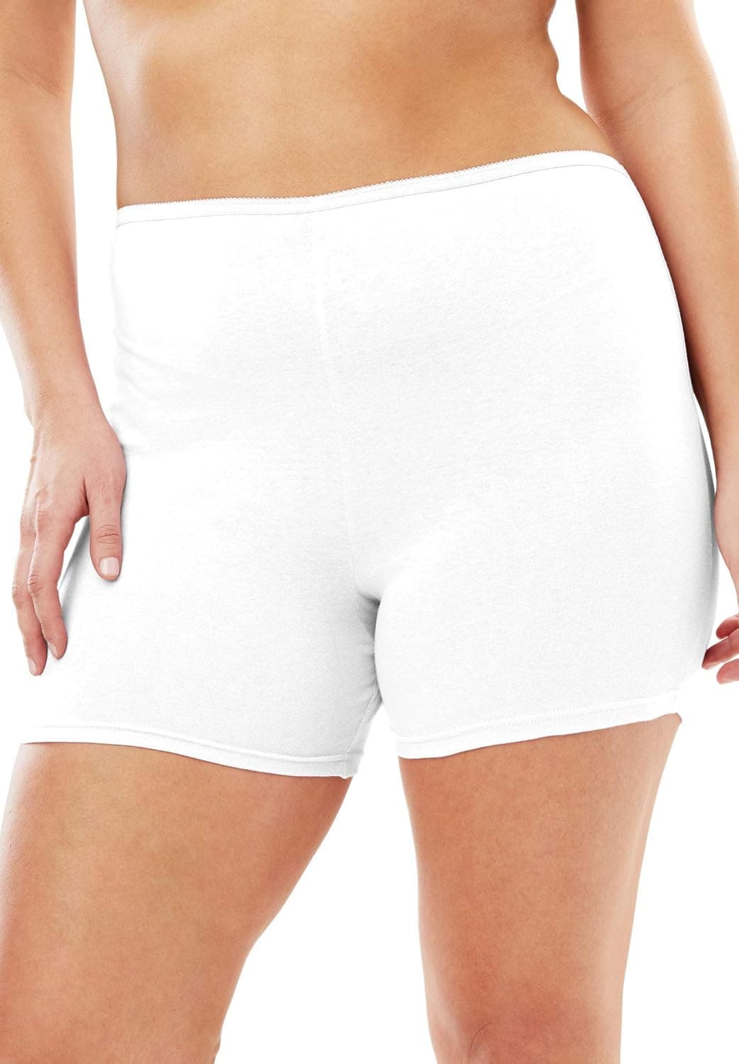 Comfort Choice Women's Plus Size 3-Pack Cotton Boxer Panties - 12, White