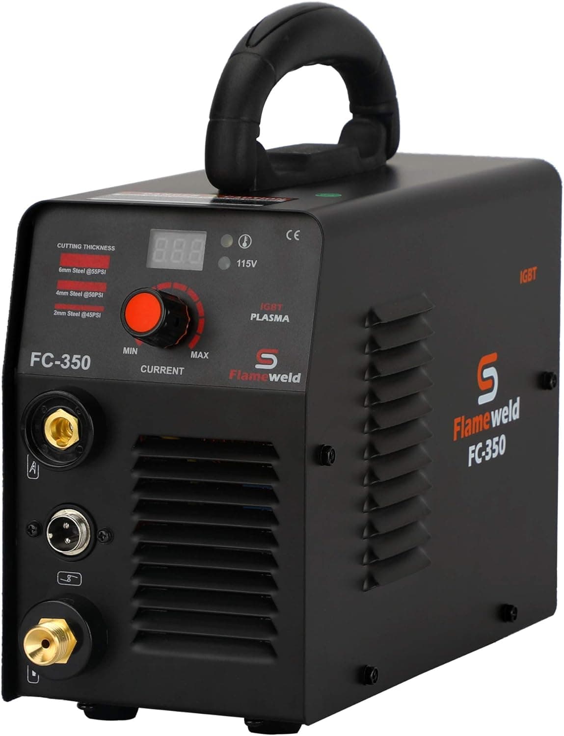 Plasma Cutter, 35A Plasma Cutting Machine FC350 115V 4mm Clean Cut 6mm Servance Cut (Black)