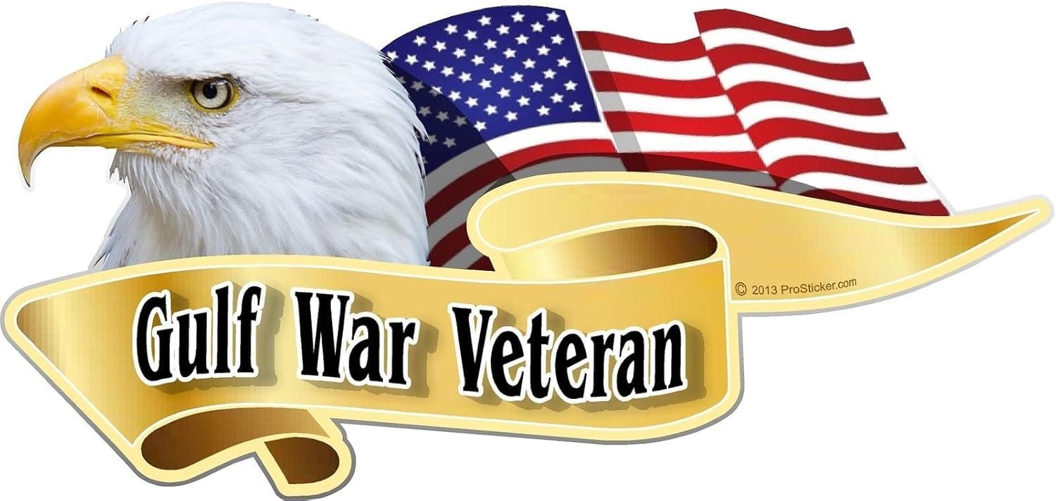 ProSticker 958 (One) 3" X 6" American Pride Series Gulf War Veteran Bald Eagle Decal Sticker