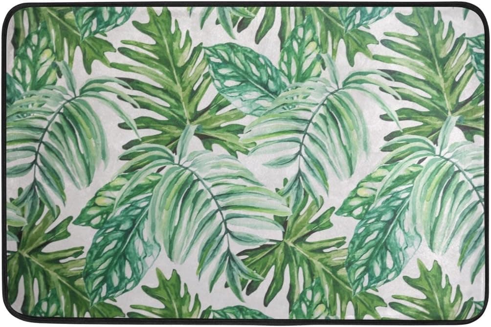 DJROW Big Palm Frond Pattern Doormats Floor Mat Door Mat Rug Indoor/Front Door/Bathroom Mats Rugs for Home/Office/Bedroom Decorative