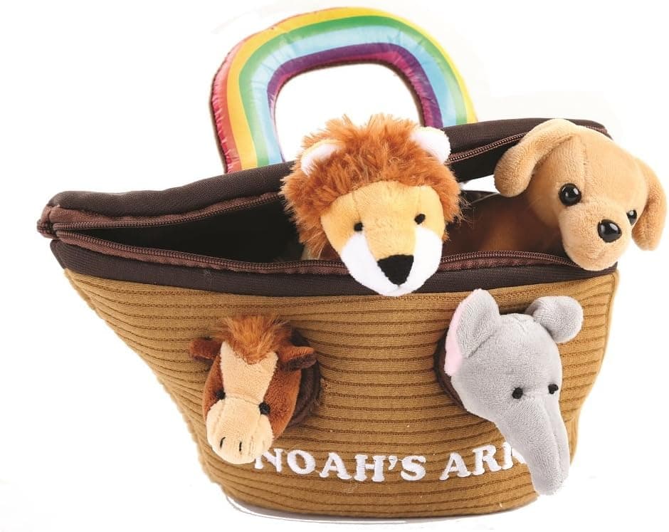 Animal House Noah's Ark Plush Animals Sound Toys with Carrier | Plush Animal Toy Baby Gift | Toddler Gift