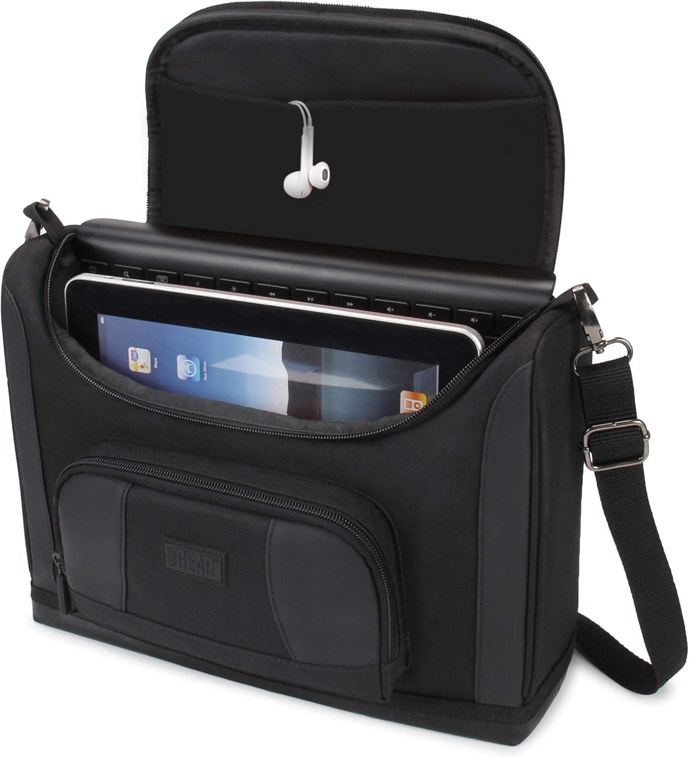 USA Gear Tablet Bag Compatible with 11 inch iPad Pro, 10.9 inch iPad Air, 10.2 inch iPad - Compact Messenger Tablet Bag