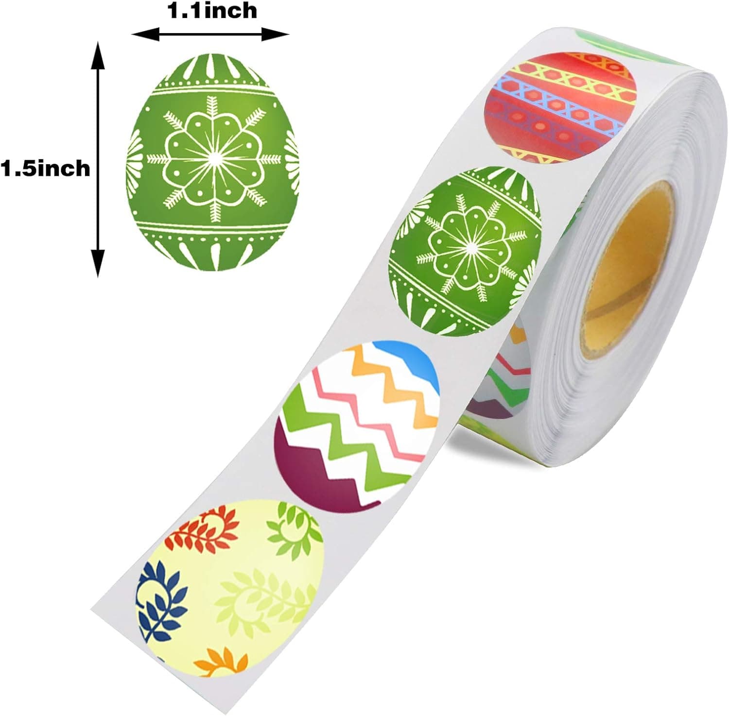 Dreecy 800 Pieces Easter Egg Stickers, Easter Theme Stickers Novelty Assorted Easter Bunny Stickers Easter Eggs Self-Adhesive Roll Stickers for Easter Party Supplies