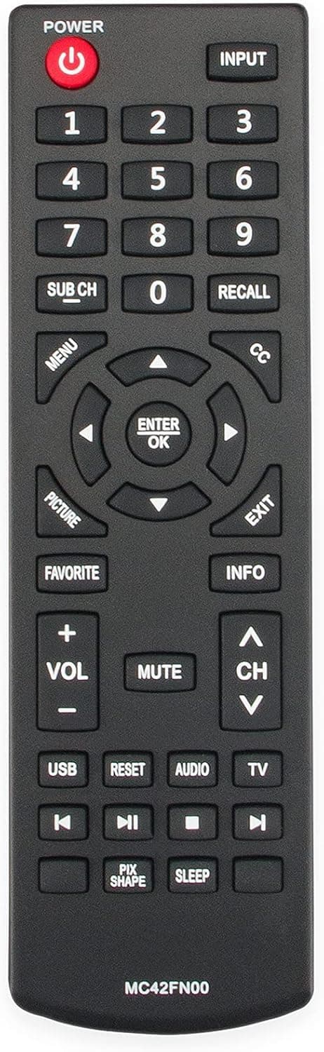 New MC42FN00 Replacement Remote Control fit for Sanyo LCD TV FW32D25T FW42D25T FW48D25T FW65D25T Sub RC200NS00 Remote DP32D53 DP40D64 FVD4064 FW24E05T DP50E44M DP24E14M DP32D53M DP39D14M