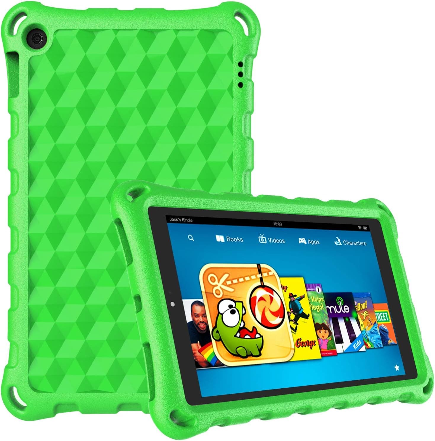 Fire 7 Case 2019-Dinines Shockproof Light Weight Kids Friendly Protective Case for Amazon Kindle Fire 7(Compatible with 9th Generation 2019 /5th Generation 2015 / 7th Generation 2017) (Green)